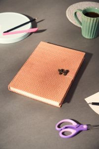 Diary Brass Lock Handmade Paper 7*10' Pink