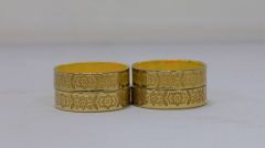 Glass Bangle Leaf Design (Set of 4) || Yellow Color || Saras Aajeevika