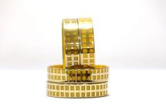 Glass Bangle Check Design (Set of 4 ) || Yellow Color Size 2x4 || Saras Aajeevika